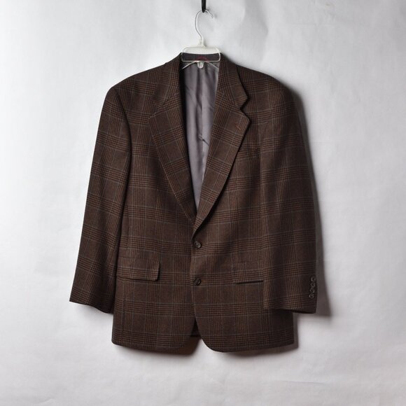 Vintage Hart Schaffner & Marx Sport Coat Brown Ventless Union Made Size 42L
